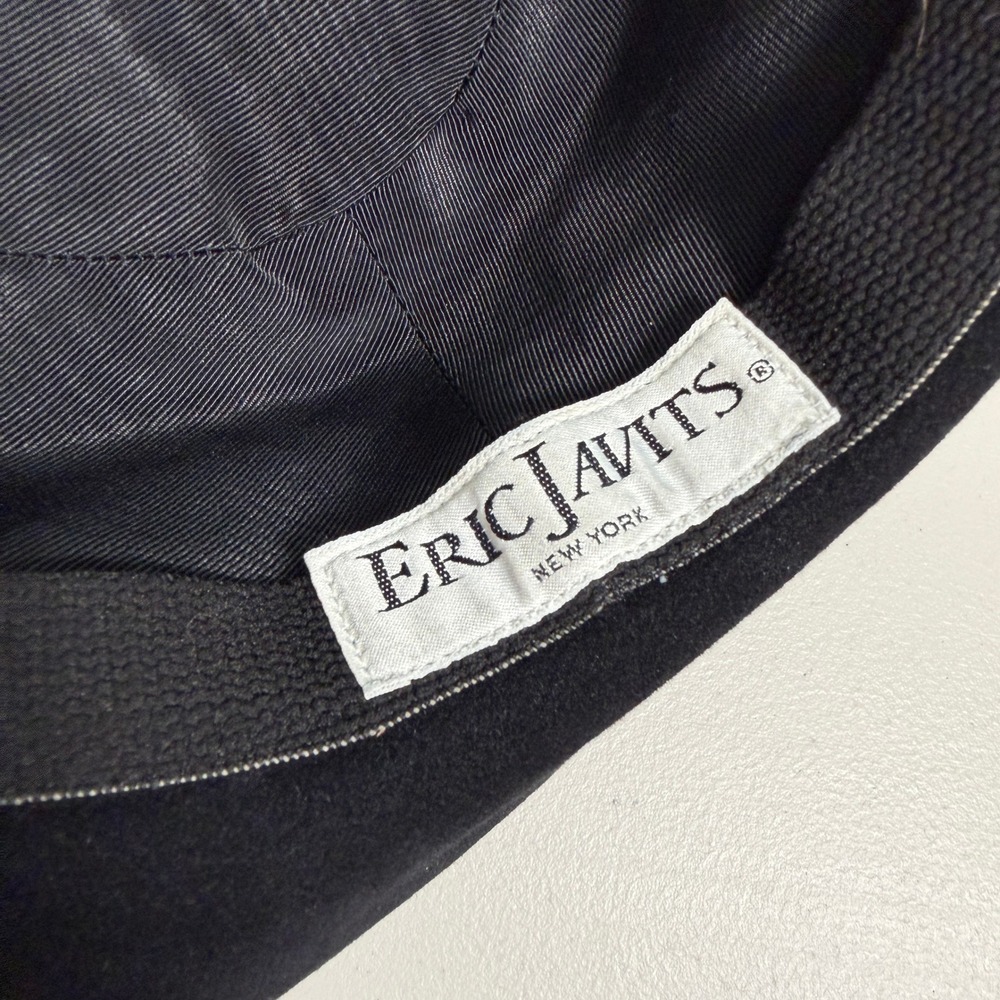 Eric Javits Black Felt Fedora Hat‎ Genuine Python Band Buckle - Picture 5 of 9